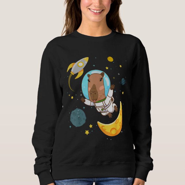 Sudadera Space Capybara Cosmonaut Capy Astronaut Planets Sc (Anverso)