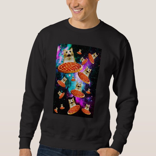 Sudadera Space Pizza Cat Astronaut Kitten Sarcasm Food Gala (Anverso)