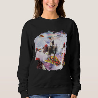 Sudadera Space Pug Riding Wolf Ice Cream & Taco
