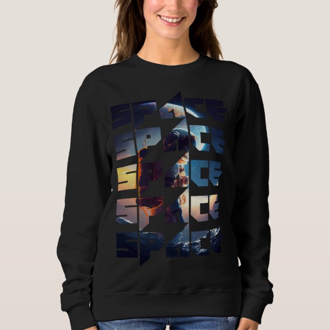 Sudadera Space Text Solar System Galactic Astro Space Enthu (Anverso)