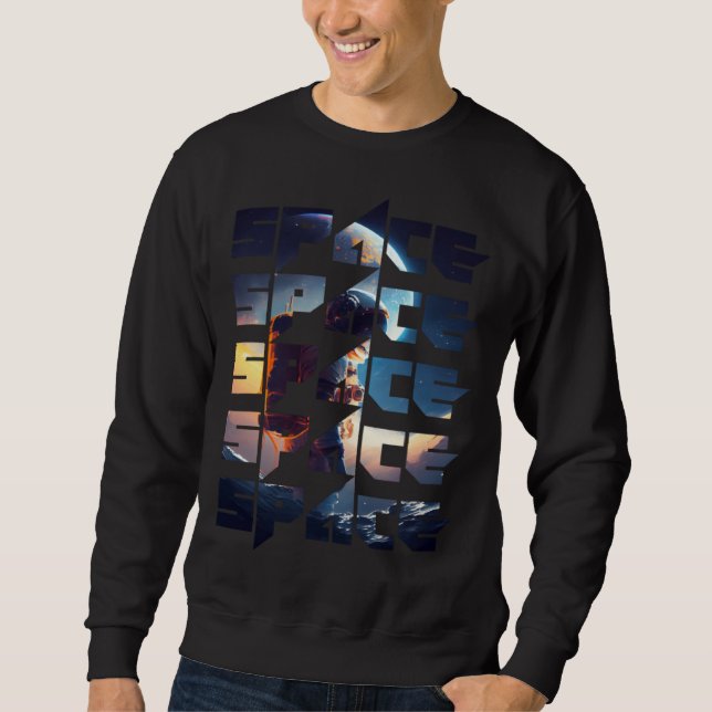 Sudadera Space Text Solar System Galactic Astro Space Enthu (Anverso)