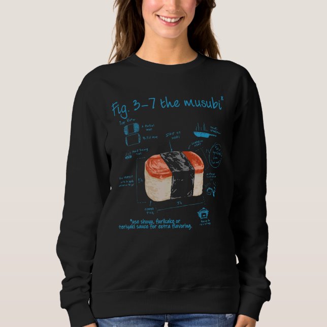 Sudadera Spam Musubi Food Instruction Diagram Japanese Hawa (Anverso)