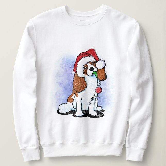 Sudadera Spaniel de Caballero Blenheim Navidad  (Anverso del diseño)