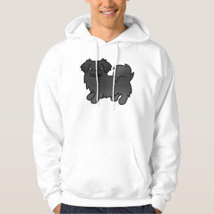 Sudadera Spaniel Tibetano Negro Perro De Dibujos Animados L