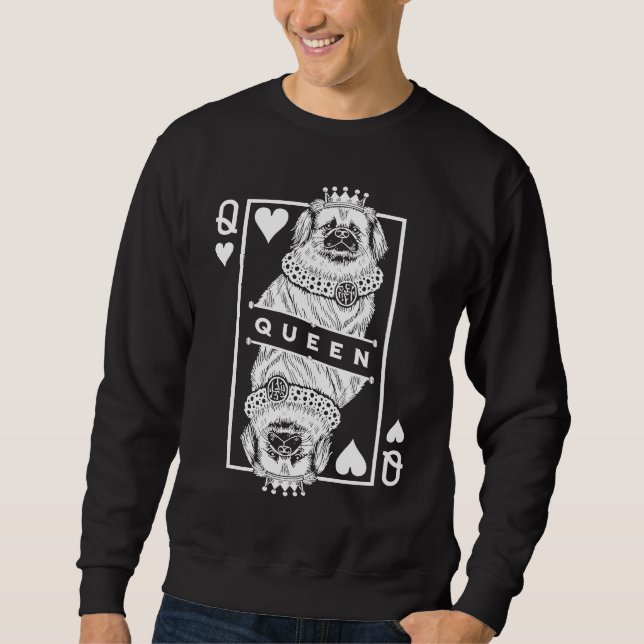 Sudadera Spaniel Tibetano Reina De Corazones  Perro  Pop (Anverso)