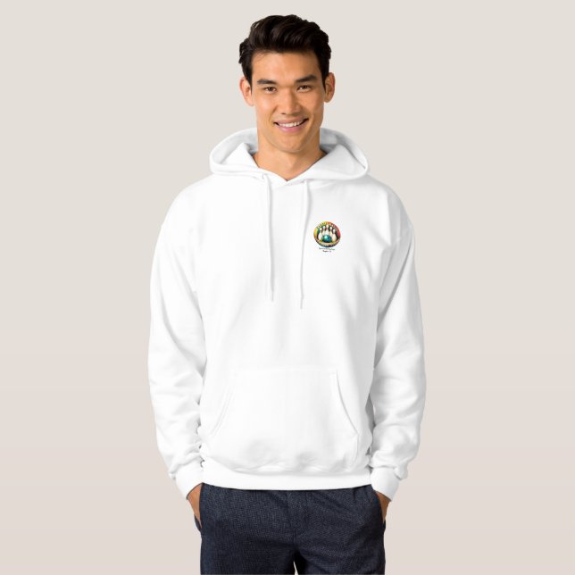 Sudadera SPARETIMES Hoodie de la letra NEGRA de los hombres (Anverso completo)