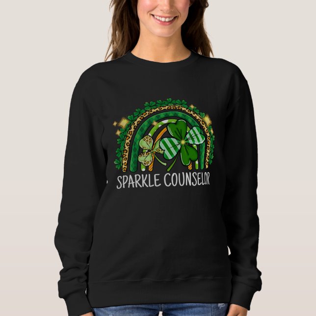 Sudadera Sparkle Counselor Rainbow Lucky St Patrick's Day S (Anverso)