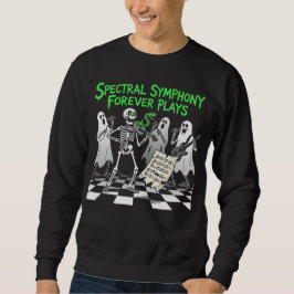 Sudadera Spectral Symphony Skeleton Band Spooky Art