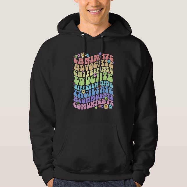 Sudadera Sped Caffeinate Advocate Laminate Educate Groovy T (Anverso)