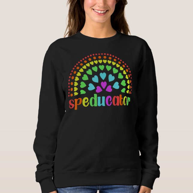 Sudadera Sped Teacher Speducator Rainbow Heart (Anverso)