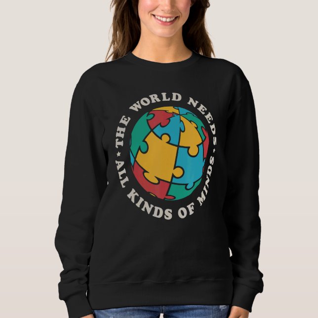 Sudadera SPED The World Needs All Kinds Of Minds Autism Awa (Anverso)