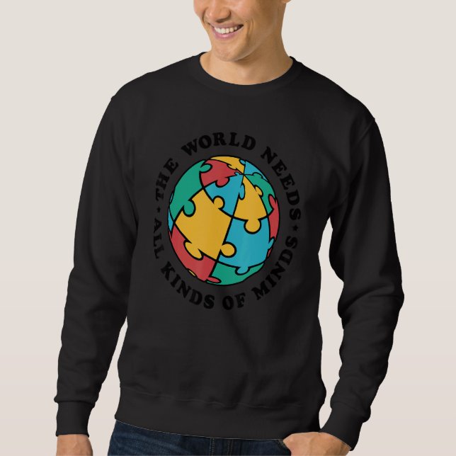 Sudadera SPED The World Needs All Kinds Of Minds Autism Awa (Anverso)