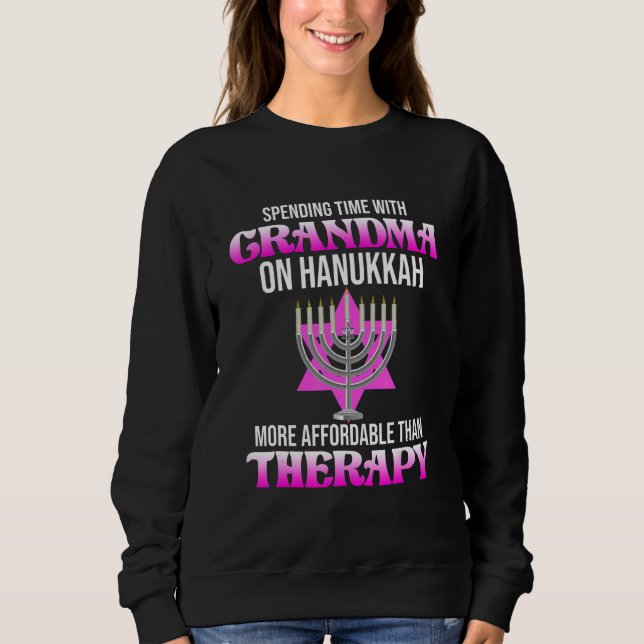 Sudadera Spending Time With Grandma On Hanukkah Jewish Jew  (Anverso)