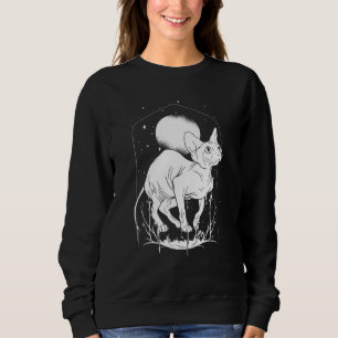 Sudadera Sphinx Cat Moon Gótica Estética Núcleo Tatuajes Ni