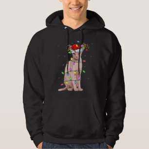Sudadera Sphynx Cat Lover Xmas Iluminación Santa Sphynx Cat