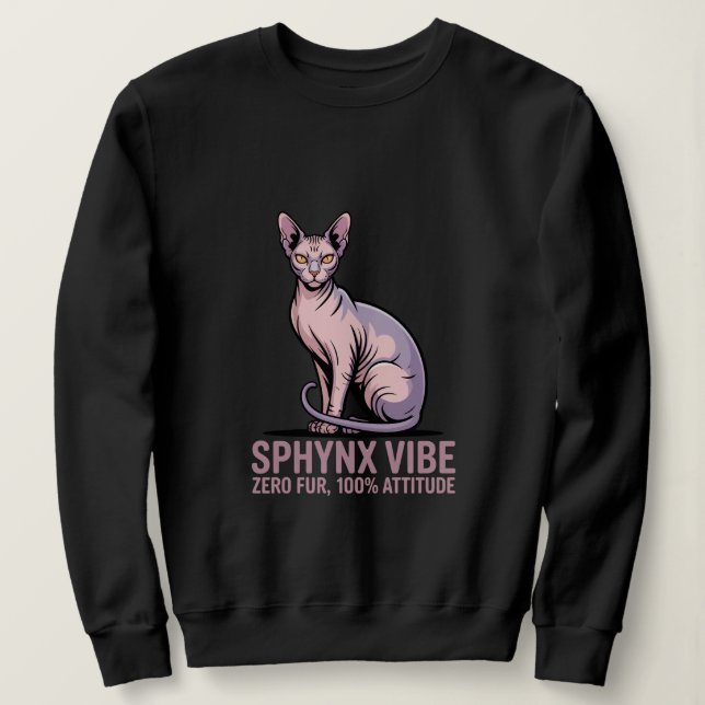 Sudadera Sphynx Cat Vibe Under Sunlight Art (Anverso del diseño)