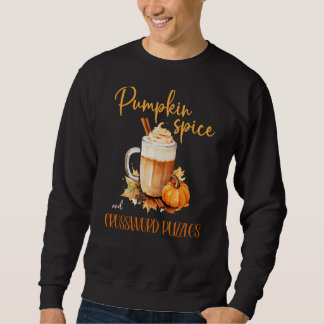 Sudadera Spice de calabaza y rompecabezas cruzados lindo sa