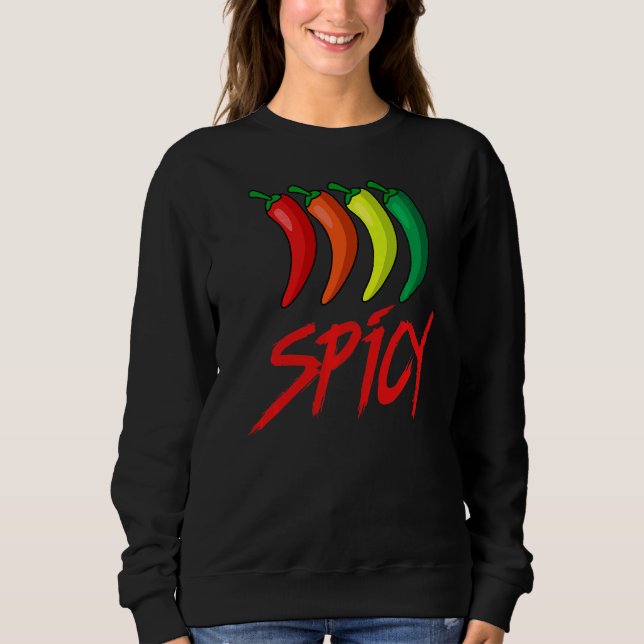 Sudadera Spicy Fun Hot Chili Sauce Peppers Comida picante (Anverso)