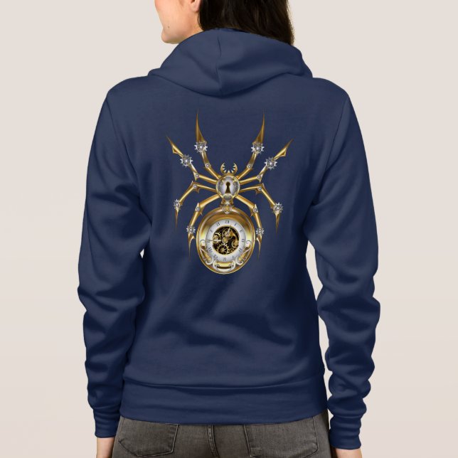 Sudadera Spider Steampunk sobre fondo morado (Reverso)