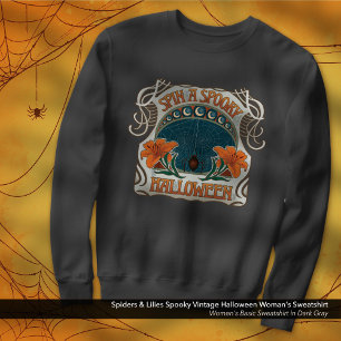 Sudadera Spiders & Lilies Spooky Vintage Halloween