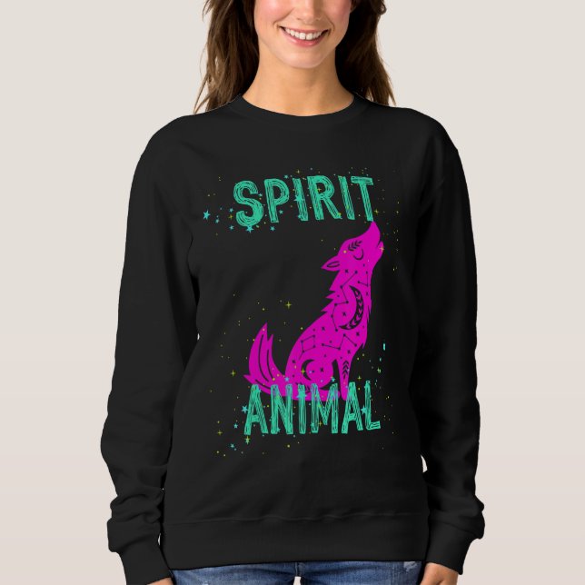 Sudadera Spirit Animal Celestial Wolf Animals Comfort Cute  (Anverso)