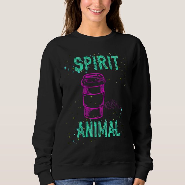 Sudadera Spirit Animal Coffee Lover Caffeine Comfort Cute C (Anverso)