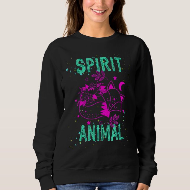 Sudadera Spirit Animal Fox Lover Pink Animals Comfort Cute  (Anverso)