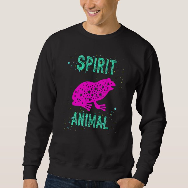 Sudadera Spirit Animal Frog Lover Pink Animals Comfort Cute (Anverso)