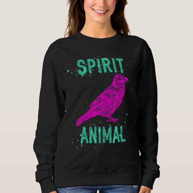 Sudadera Spirit Animal Raven Lover Pink Animals Comfort Cut (Anverso)