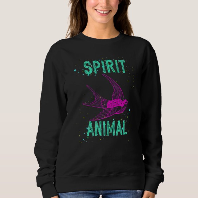Sudadera Spirit Animal Swallow Bird Pink Animals Comfort Cu (Anverso)