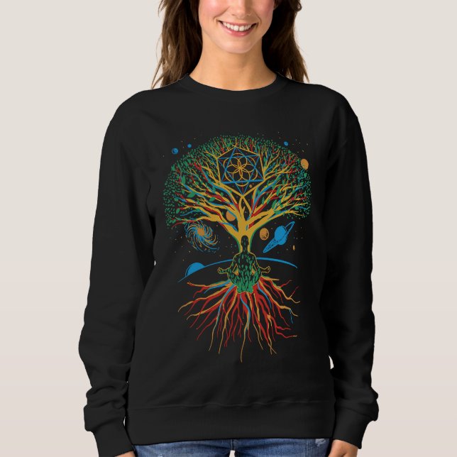 Sudadera Spiritual Colorful Life Tree  Chakra  Yoga Instruc (Anverso)