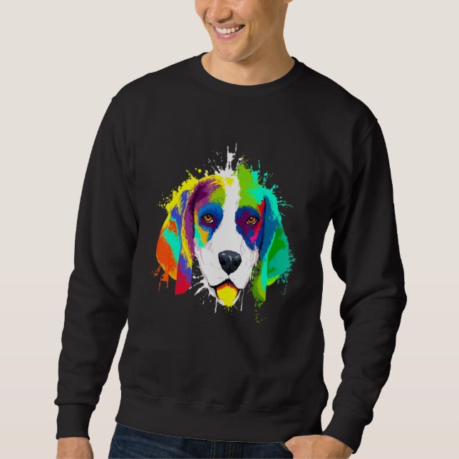 Sudadera Splash Art Colorful Beagle Dog (Anverso)