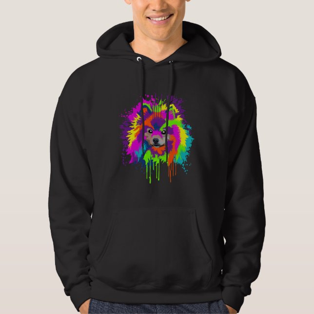 Sudadera Splash Art Pomeranian Dog Idea (Anverso)