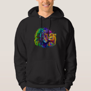 Sudadera Splash Colorful Lion adopta un arte pop de la leon
