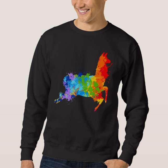 Sudadera Splattering Paint Llama Drip Painting Llama (Anverso)