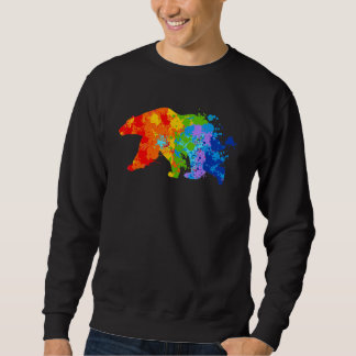 Sudadera Splattering Paint Polar Bear Drip Painting Polar B