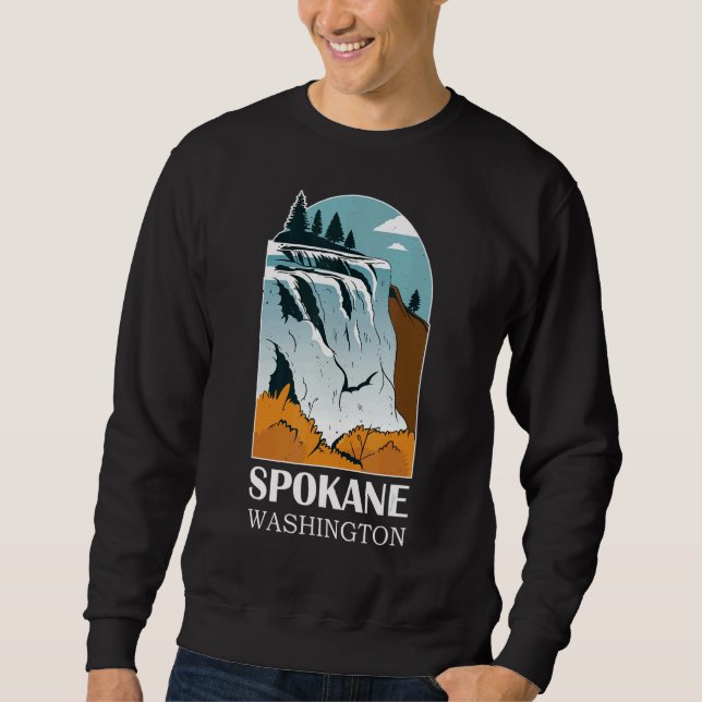 Sudadera Spokane Falls Waterfall Washington Waterfall (Anverso)