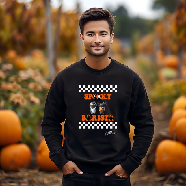 Sudadera Spooky Barista Nombre personalizado regalo de Hall (Subido por el creador)