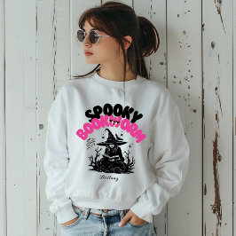 Sudadera Spooky Bookworm Nombre personalizado regalo de Hal