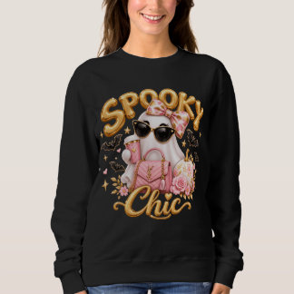 Sudadera Spooky Chic Ghost Sweatshirt, Pink Halloween Crewn