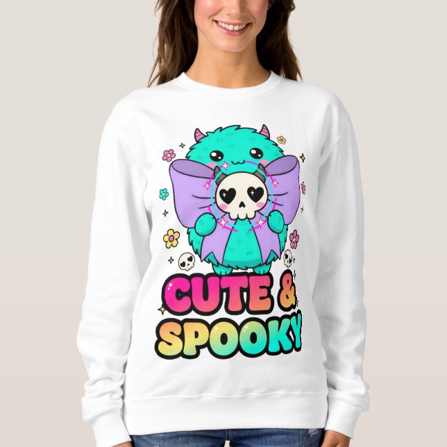 Sudadera Spooky Halloween Sweatshirt with Skulls & Stars (Anverso)