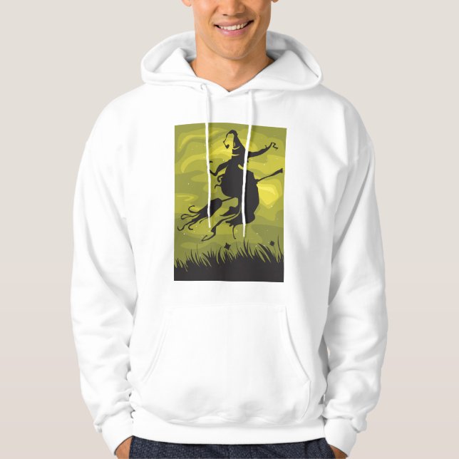 Sudadera Spooky Halloween Witch Flying on Broomstick (Anverso)