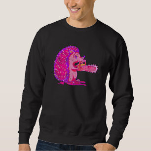 Sudadera Spooky Hedgehog Vaporwave Creepy Animal Chainsaw H