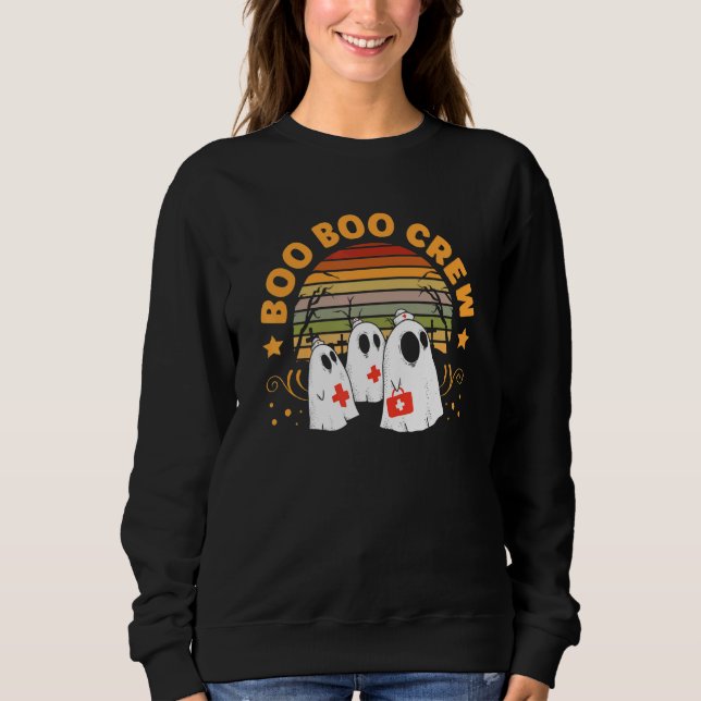 Sudadera Spooky Nursing Boo Boo Crew Nurse Halloween Nurse (Anverso)