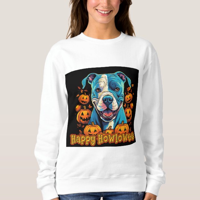 Sudadera Spooky Pitbull Happy Howlowe (Anverso)