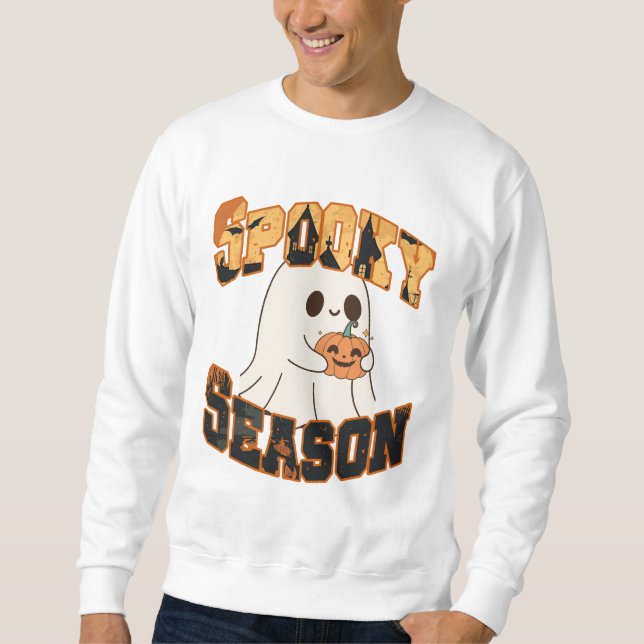 Sudadera Spooky Season Fantasma Cute Retro (Anverso)