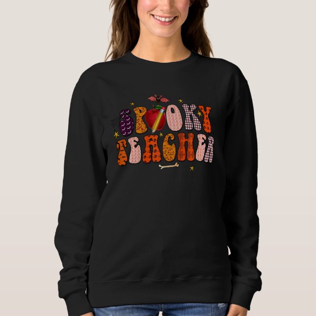 Sudadera Spooky Season Retro Spooky Teacher Halloween Costu (Anverso)
