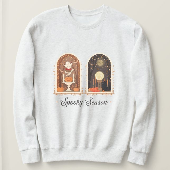 Sudadera Spooky Season Sweatshirt | Cute Ghost & Pumpkin  (Anverso del diseño)