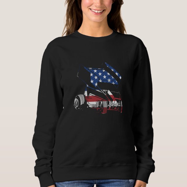 Sudadera Sport Us Flag Sprint Car Racing (Anverso)