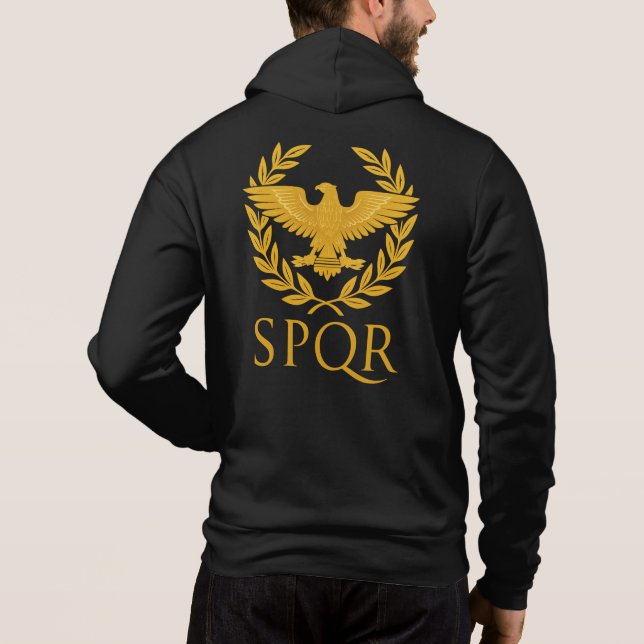 Sudadera SPQR Roman Eagle Emblem – Golden Aquila & Laurel (Reverso)